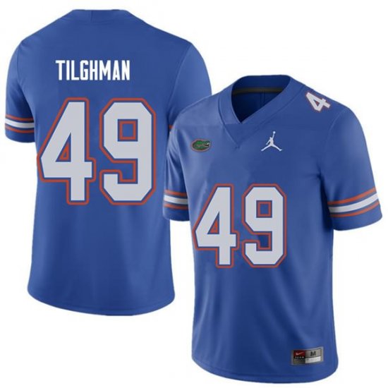 Men's Florida Gators #49 Jacob Tilghman NCAA Jordan Brand Royal Authentic Stitched College Football Jersey AOM6162CL